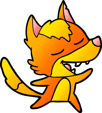 Bir insan tarafından çizilmiş tilki çizgi film karakteri