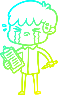 Bir insan tarafından çizilmiş ağlayan çizgi film çocuğu çizimi.