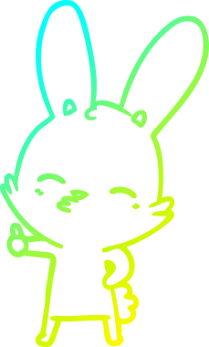 Bir insan tarafından çizilmiş garip bir tavşan çizgi filmi.