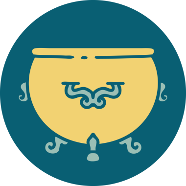 Bir insan tarafından çizilmiş bir kazanın ikonik dövme şekli