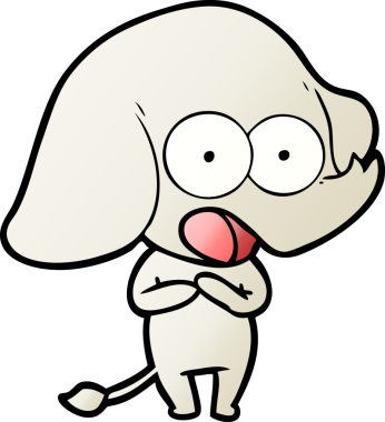 Bir insan tarafından çizilmiş şirin bir fil.