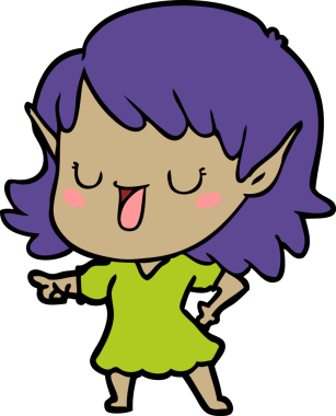 Bir insan tarafından çizilmiş bir elf kızı.