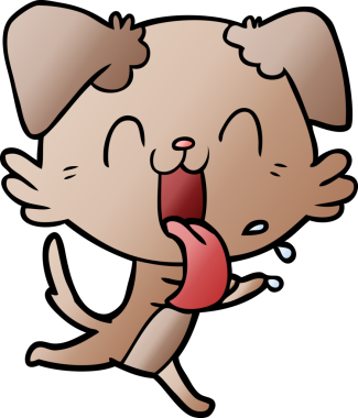 Bir insan tarafından çizilmiş nefes nefese bir köpek.