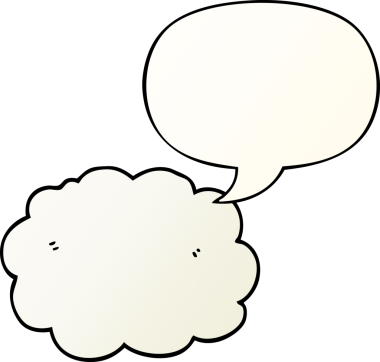 bir insan tarafından çizilmiş düzgün eğimli konuşma baloncuklu çizgi film bulutu