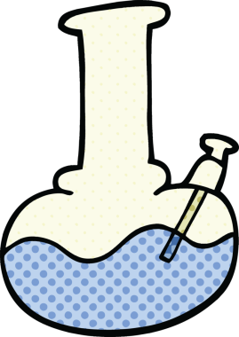 Bir insan tarafından çizilmiş çizgi roman tarzı su borusu.