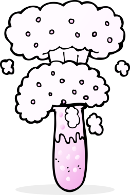 bir insan tarafından çizilmiş karikatür bilim deneyi