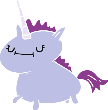 Bir insan tarafından çizilmiş sihirli bir tek boynuzlu atın el çizimi karalaması.