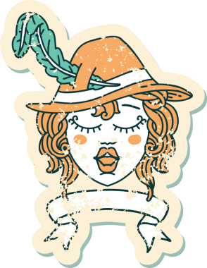 Retro Dövme Tarzı Şarkı söyleyen insan Ozan Karakteri Bir insan tarafından çizilmiş