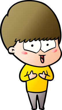 Bir insan tarafından çizilmiş mutlu çocuk çizgi filmi.