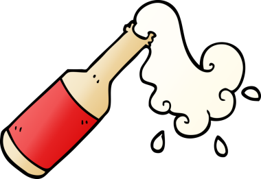 vektör gradyan çizim karikatür köpürme şişesi bir insan tarafından çizildi