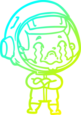 Bir insan tarafından çizilmiş ağlayan astronot çizgi filmi.