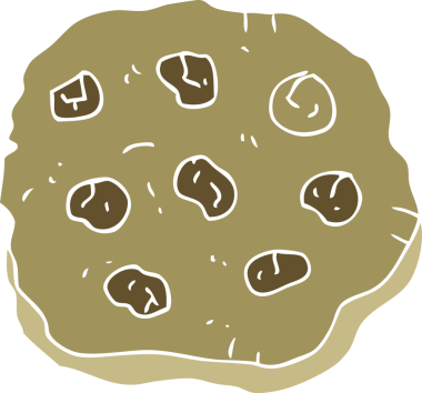 Bir insan tarafından çizilmiş çerezin düz renk çizimi