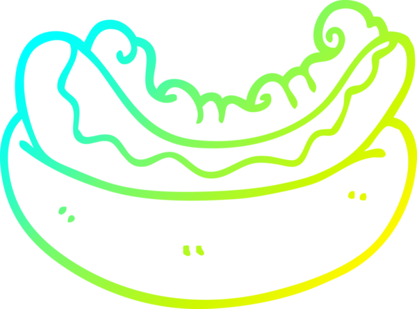 Bir insan tarafından çizilmiş bir sosisli çizgi film çizimi.