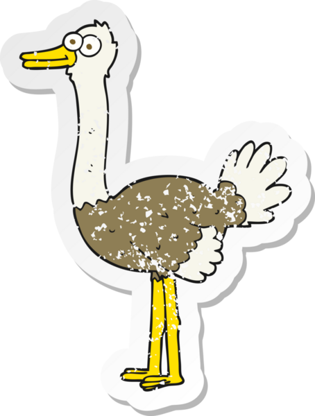 Bir insan tarafından çizilmiş deve kuşunun gerilimli çıkartması.