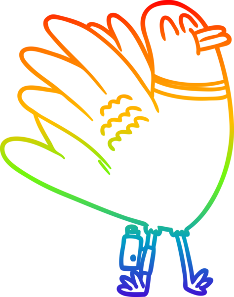 gökkuşağı gradyan çizgi çizimi bir insan tarafından çizilmiş güvercin