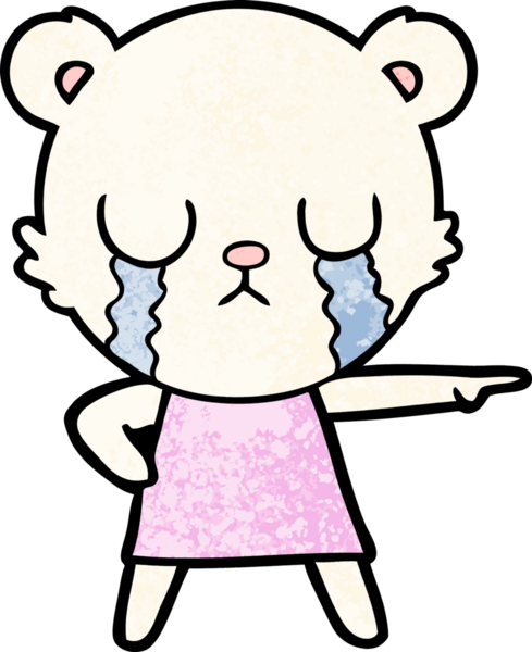 Ağlayan kutup ayısı bir insan tarafından çizilmiş.