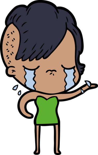 Bir insan tarafından çizilmiş ağlayan bir kız.