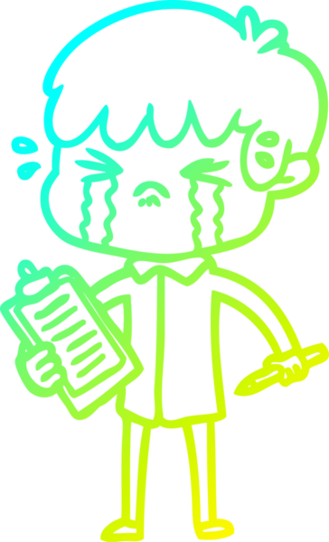 Bir insan tarafından çizilmiş ağlayan çizgi film çocuğu çizimi.