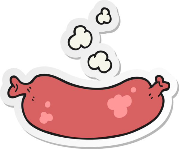 Bir insan tarafından çizilmiş sıcak sosis etiketi.