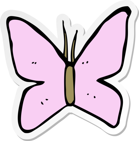 Bir insan tarafından çizilmiş kelebek sembolünün çıkartması.