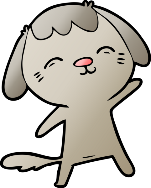 Bir insan tarafından çizilmiş mutlu çizgi film köpeği.