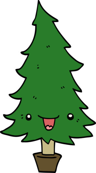 Bir insan tarafından çizilmiş şirin bir Noel ağacı.