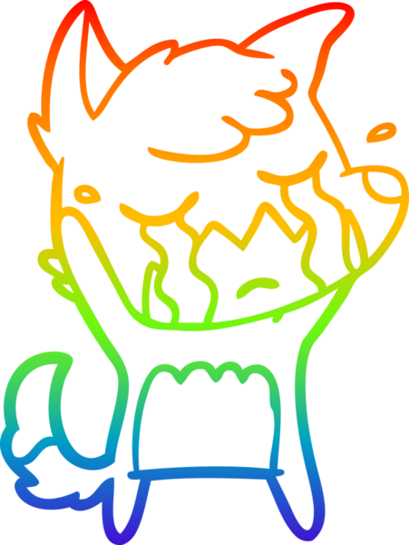 Bir insan tarafından çizilmiş ağlayan tilki çizgi filminin çizimi.