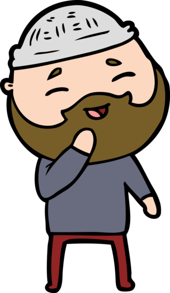 Bir insan tarafından çizilmiş mutlu sakallı bir adam.