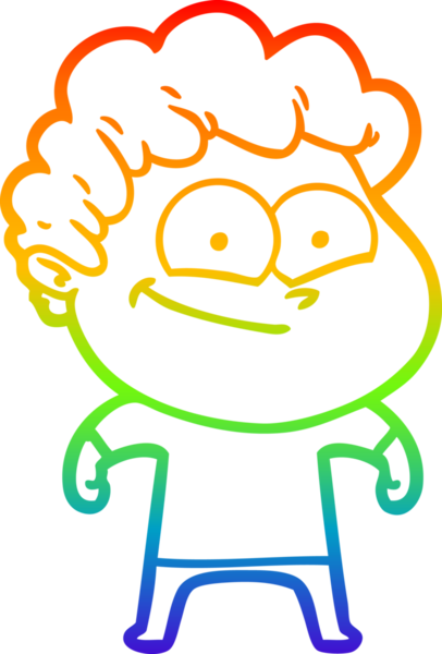 Bir insan tarafından çizilmiş mutlu bir adamın çizgi çizimi.