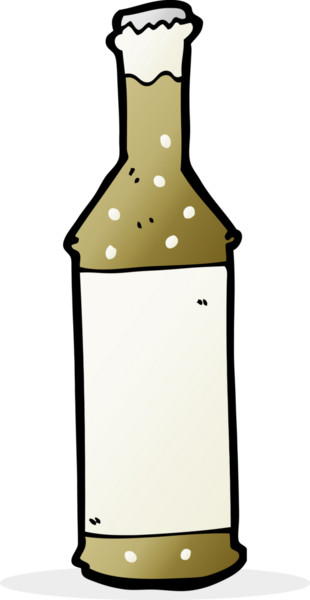 Bir insan tarafından çizilmiş bira şişesi.