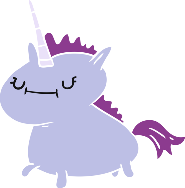 Bir insan tarafından çizilmiş sihirli bir tek boynuzlu atın el çizimi karalaması.