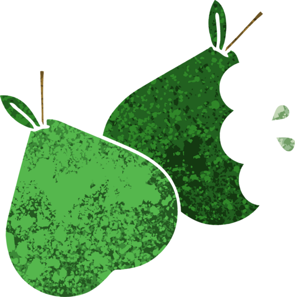 Bir insan tarafından çizilmiş armutun retro çizim tarzı karikatürü