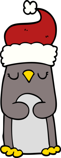 bir insan tarafından çizilmiş karikatür noel pengueni