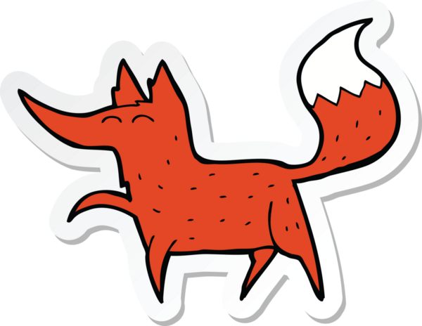 Bir insan tarafından çizilmiş bir tilkinin çıkartması.