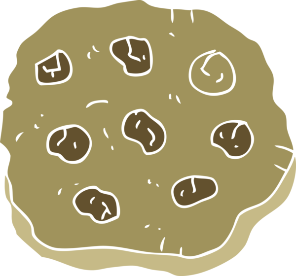 Bir insan tarafından çizilmiş çerezin düz renk çizimi