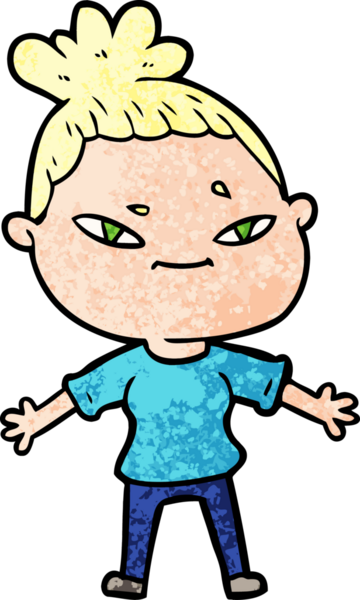 Bir insan tarafından çizilmiş karikatür kadın.