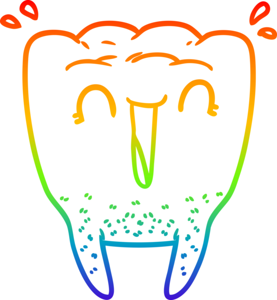 gökkuşağı gradyan çizgi çizimi bir insan tarafından çizilmiş mutlu diş
