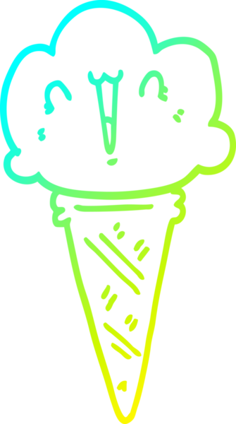 Bir insan tarafından çizilmiş soğuk gradyan dondurma çizimi.