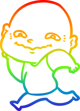 Gökkuşağı gradyan çizimi bir insan tarafından çizilmiş ürkütücü bir çizgi.