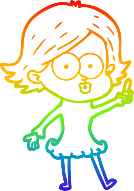 Gökkuşağı gradyan çizimi Bir insan tarafından çizilen çizgi film kızı