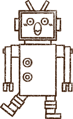 Robot Kömür Bir insan tarafından çizilmiş