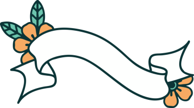 İkonik dövme tarzı bir afiş ve bir insan tarafından çizilmiş çiçekler.