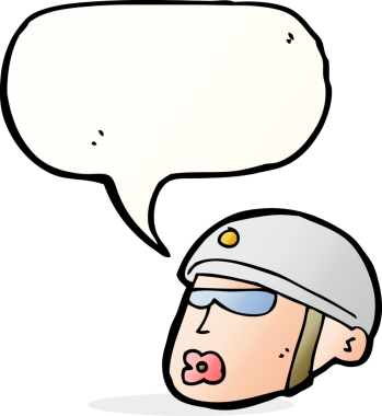 Bir insan tarafından çizilmiş konuşma baloncuğu olan bir polis kafası.