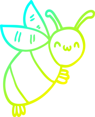 Bir insan tarafından çizilmiş bir çizgi filmin soğuk gradyan çizimi