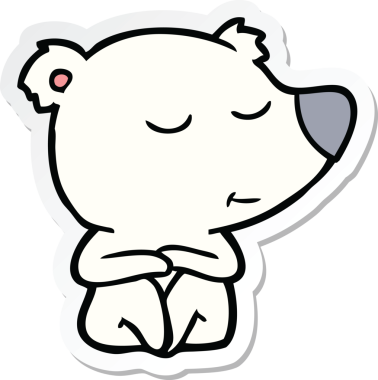 Bir insan tarafından çizilmiş mutlu bir kutup ayısının çıkartması.