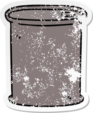 Bir insan tarafından çizilmiş garip bir el karikatür fıçısının sıkıntılı çıkartması.