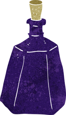 Bir insan tarafından çizilmiş mürekkep şişesi.