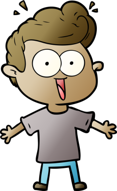 Bir insan tarafından çizilmiş çizgi film bakışlı adam.