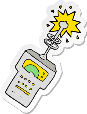 Bir insan tarafından çizilmiş bir karikatür fürist tarayıcısının etiketi.