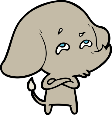 Bir insan tarafından çizilmiş karikatür fili